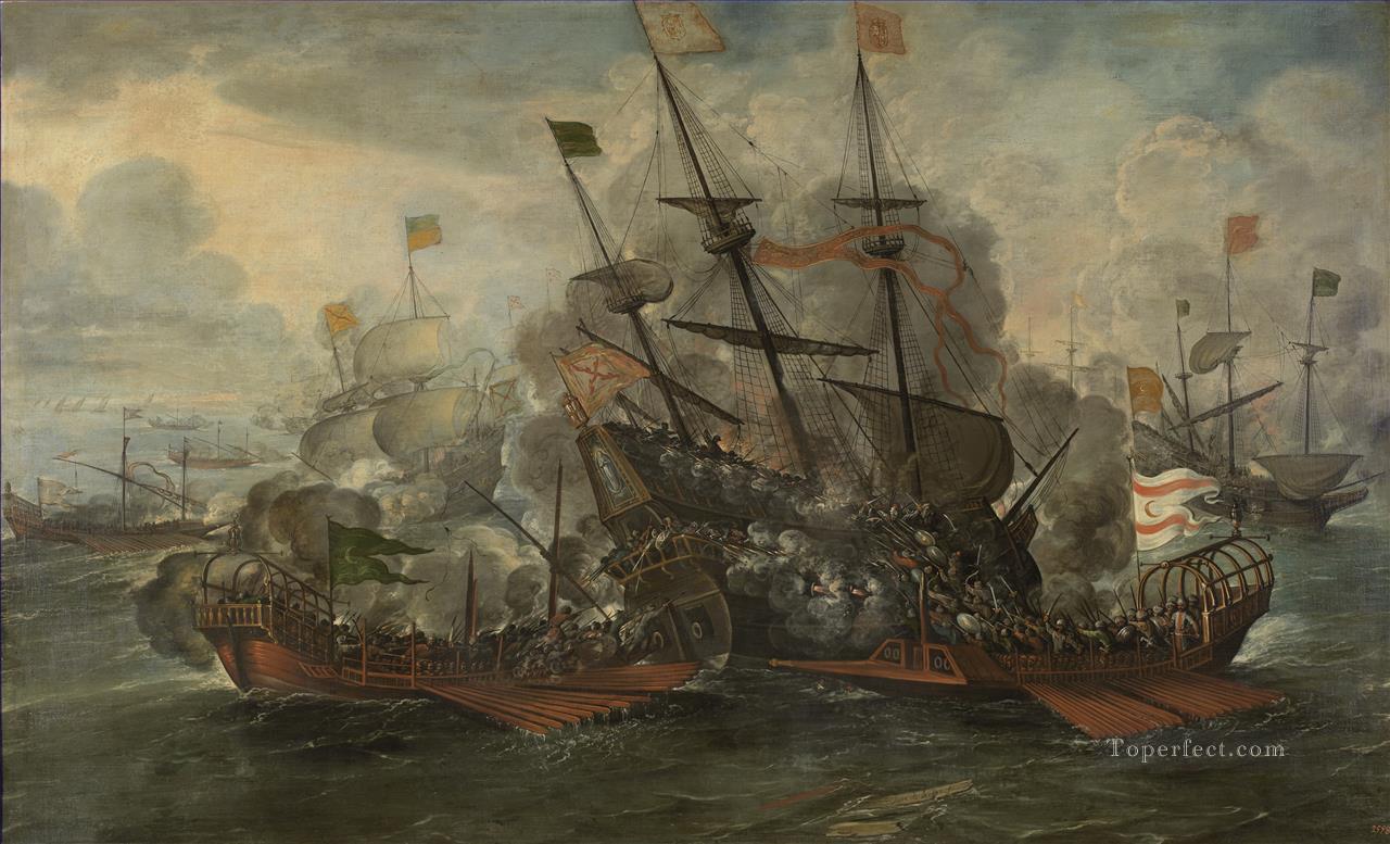 Combate naval por Juan de la Corte Naval Battles Oil Paintings